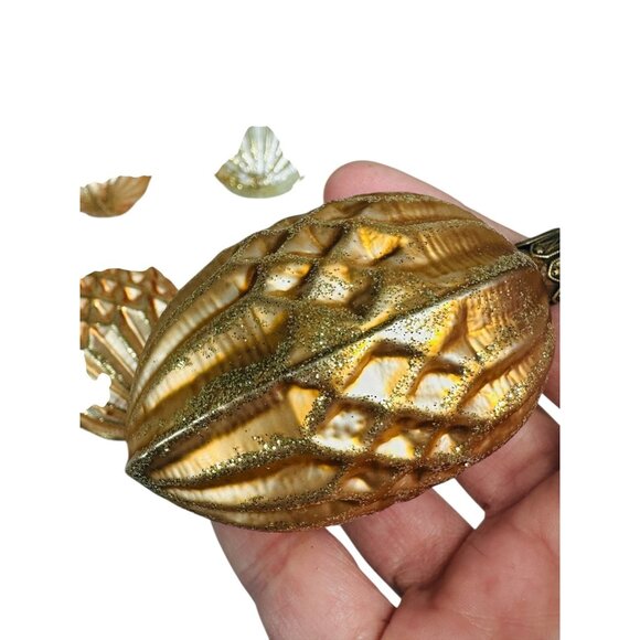 Vintage Blown Glass Glitter Christmas Ornaments Czech Lot of 4 - Picture 9 of 13